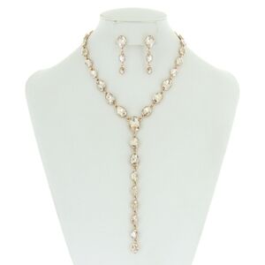 Elegant Gold and Silver Necklace and Earring Set